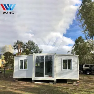 T Loại 20 Footer Prefab Modular Hiện Đại Gấp Mở Rộng Container Nhà Bị Đình Chỉ Trên Chân Thép