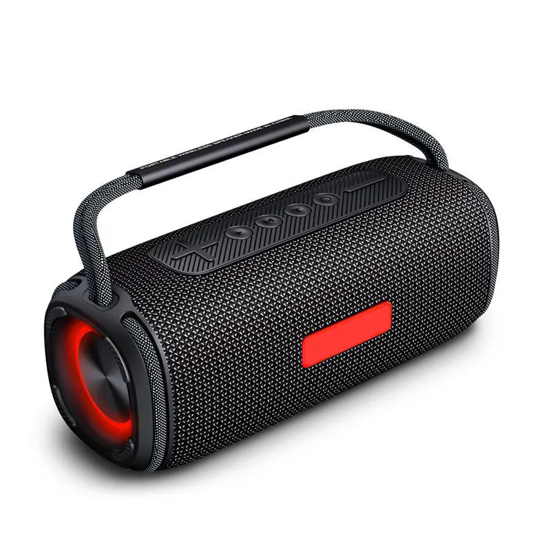 Altavoz estéreo Portátil con bluetooth y radio FM, altavoz con correa para exteriores, impermeable, led colorido, TWS, recargable