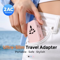 Worldplug All in One PD 20W Adaptor Travel USB Tipe C ganda Ultra ramping Adaptor daya internasional Universal