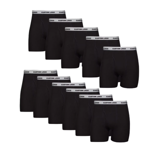 Pantalones cortos de boxeo con estampado de <span class=keywords><strong>Caballero</strong></span> de bambú clásico para hombre, ropa interior básica de tiro medio con logotipo personalizable, estampado de patrón de animales clásico - Product Image 2
