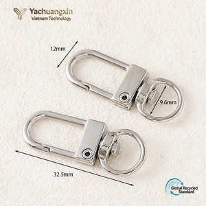 Polished Brass <b>Snap</b> Hook Swivel Locking Carabiner <b>Clip</b> Hardware for Keychain Lanyard Use - Product Image 5