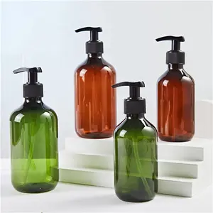 300 ml 500 ml leere pet-plastikflasche mit pumpspender für shampoo im großhandel