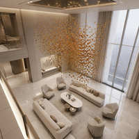 Lustre LED moderne en cristal personnalisé en acier inoxydable à CRI 90 élevé avec télécommande pour éclairage intérieur, hall d'hôtel, villa