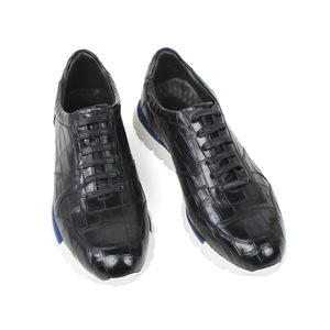Zapatillas de Hombre de Piel de Cocodrilo de Lujo, Zapatillas Deportivas de Piel Vacuna Genuina con Patrón de Cocodrilo Exótico, Zapatos Casuales de Vestir para Hombre - Product Image 3