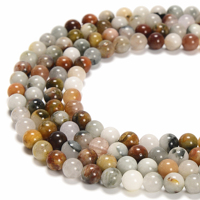 Perles rondes en pierre de jade lavande multicolore, iolite, quartz, turquoise verte, jaspe bleu, pour la fabrication de colliers, 4, 6, 8, 10, 12 mm