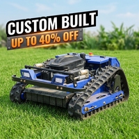 Tondeuse rotative sur chenilles pour terrains herbeux densément pousseurs et applications de coupe de jardin