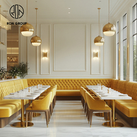 Ensemble de table et de chaises rondes en marbre pour restaurant, banquette, canapé, mobilier pour café