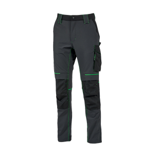 Pantalones DE TRABAJO ATOM gris/Verde talla M para torneado profesional - Product Image 1