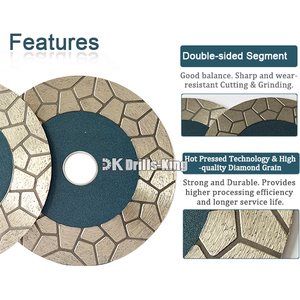 Disques de coupe diamantés super larges de 5 pouces (125 mm) à segments de 25 mm pour la découpe et le meulage de céramique, carrelage, marbre et porcelaine - Product Image 2