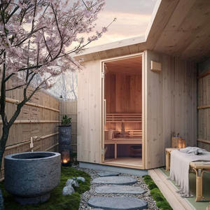 ซาวน่าแบบฟินแลนด์สำหรับใช้ในบ้าน ยี่ห้อวิลลี่ วอนก้า พร้อมฟังก์ชั่นซาวน่าอินฟราเรดไกลและอ่างน้ำแข็ง รวมถึงเตียงนอนสำหรับอบไอน้ำแห้งทั้งสองพื้นที่ - Product Image 2