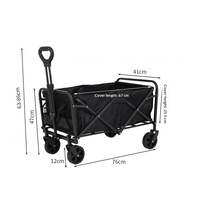 Chariot utilitaire pliable en métal, chariot de camping portable, chariot de pique-nique, chariot de courses extérieur avec poignée