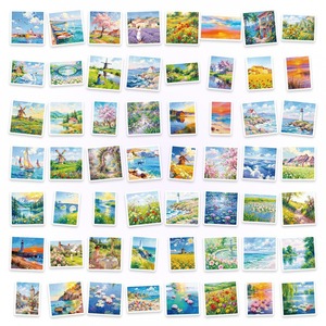 สติกเกอร์ไวนิลลายภาพวาดสีน้ำมันแนวนอน 56 แบบใหม่ ป้องกันรังสียูวี สติกเกอร์ตกแต่งฉากท่องเที่ยวสุดสร้างสรรค์ - Product Image 3