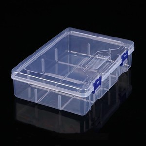 Transparent Rectangular <b>Plastic</b> <b>Storage</b> Box With Divider For Small Parts Organizing Desktop Container PP Material 5429 - Product Image 2