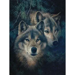 Wolf Diy Diamond Painting Full Drill Diamond Art Kit Voor Huisdecoratie Muurkunst Mozaïek Kunst Ronde Dot Painting