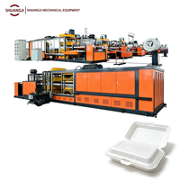 Nouvel équipement commercial SHUANGJI 120 kW pour boîtes à lunch en mousse PS, avec moteur de pompe contrôlé par PLC, formage sous vide automatique haute performance et écologique