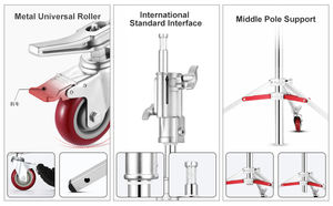 Verstelbare Lichten Heavy Duty Rvs 250Cm Light Stand + Boom Arm C Stand + Wiel Dragende 25kg Voor Flash - Product Image 5
