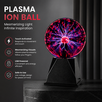 Boule de plasma sphérique sensible au toucher, lampe à plasma statique personnalisable pour fête à thème, Noël, vacances