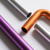 Tuyaux ronds en aluminium rouge vert bleu or violet Tube creux en aluminium de couleur personnalisée