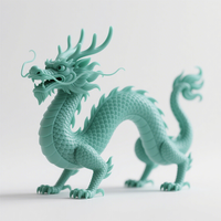 Ornement de dragon chinois usiné CNC en PLA et ABS - Détails complexes, options de couleurs multiples, décoration pour la maison et le bureau, usinage par fil