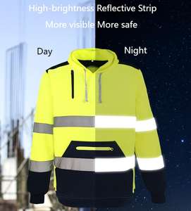 เสื้อสเวตเตอร์มีฮู้ดสำหรับกลางแจ้งสะท้อนแสงสว่างสูงโลโก้ตามสั่งฤดูใบไม้ร่วงและฤดูหนาวพร้อมคุณสมบัติป้องกัน Hi-Vis - Product Image 5