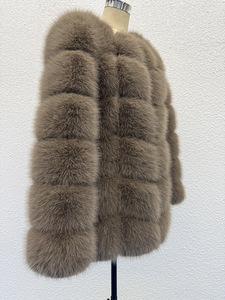 Giacca da donna con <span class=keywords><strong>collo</strong></span> rotondo in pelliccia sintetica - Product Image 3