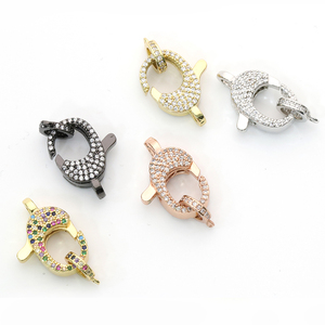 CZ Kép Màu Rõ Ràng Micro Pave Tôm Hùm Claw <span class=keywords><strong>Clasp</strong></span>, Cubic Zirconia Buckle <span class=keywords><strong>Clasp</strong></span>/Kết Nối/Liên Kết - Product Image 3