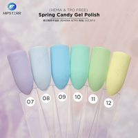 Vernis Gel Non Toxique Effet Bonbon Printanier Sans HEMA Végan Adapté aux Salons Professionnels OEM Marque Privée Couleur Macaron Gâteau