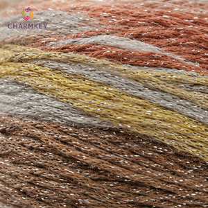 Filato <span class=keywords><strong>in</strong></span> Cotone Poliestere con Filo Argentato, Sfumato, a Segmenti Lucidi, per Lavorazione a Maglia, Scialli, Sciarpe, Uncinetto e Fai da Te - Product Image 4