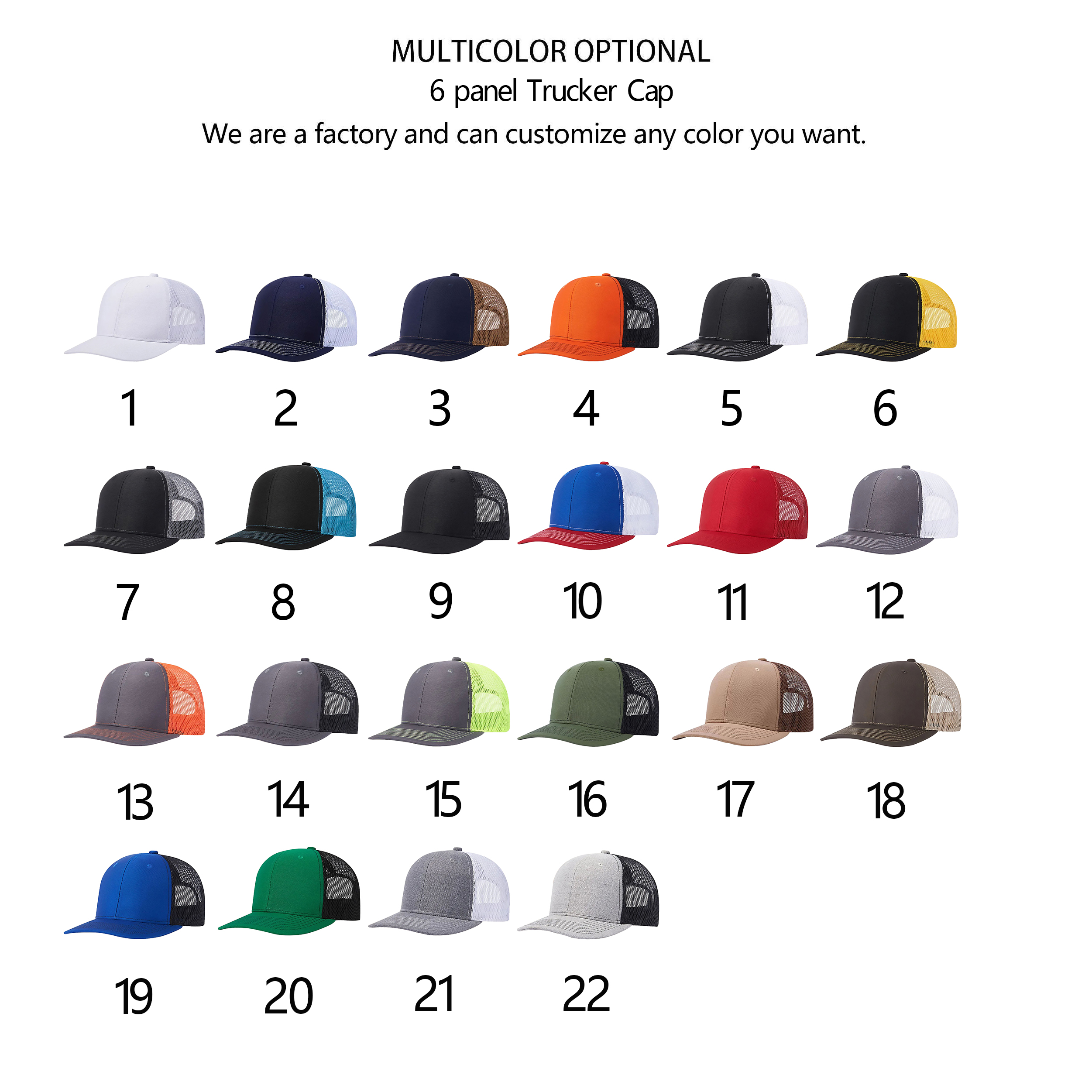 Casquette trucker 6 panneaux