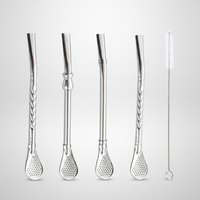 Cuillère-paille en acier inoxydable 304, double usage, pour café, boissons, mélange de jus, paille filtrante