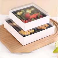 Boîte à plateaux en bois biodégradable à faire soi-même pour fruits, biscuits, fromages et viandes, avec couvercle en plastique