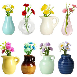 Imanes de Refrigerador con Mini Jarrones de Cerámica y Flores Artificiales, Divertidos Imanes Pequeños para Decoración de Refrigerador, Oficina, Cocina - Product Image 6