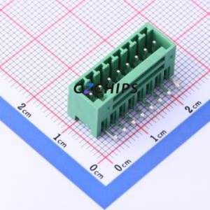 DB2ERC-2.54-8P-GN Plug-in Terminal Block Bent Lead Through Hole,P=2.54mm Board-to-Board / Socket - Closed 1x8P 2.54mm Green - Product Image 1
