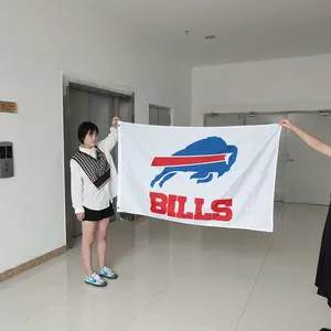 Manufacturer Wholesale Hot Selling Good Quality 150D Polyester NFL Flags Banners Buffalo Bills Flag