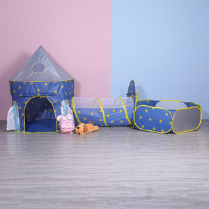 Fusée enfants jouer jouets en gros personnalisé couleur Logo taille bleu 3 en 1 <span class=keywords><strong>tente</strong></span> pour enfants maison <span class=keywords><strong>Tunnel</strong></span> piscine intérieur extérieur - Product Image 2