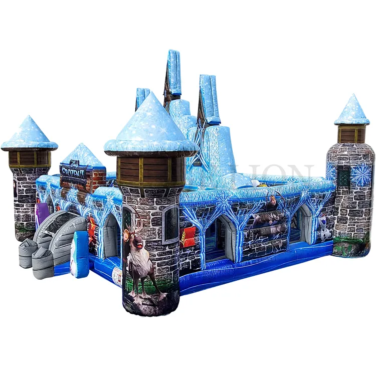 Frozen Inflatable Fun City Princess Combo Bouncing House Frozen Inflatable Playground Permainan Tiup