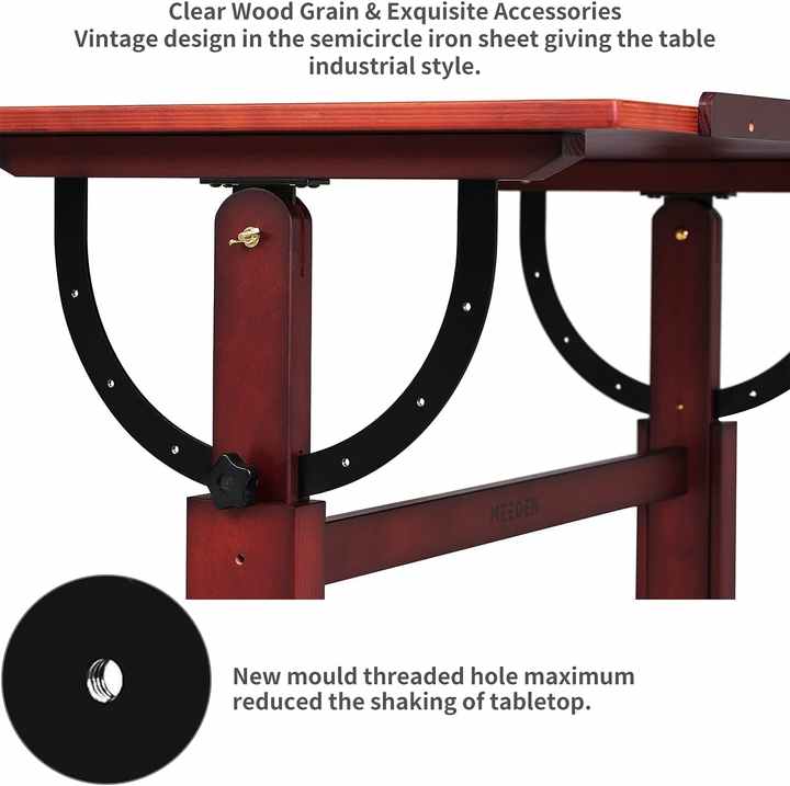 Tavolo Da Disegno Regolabile Soges Con Sgabello - Inclinabile 0-60°, Altezza Regolabile 70-86 Cm - Foto 4