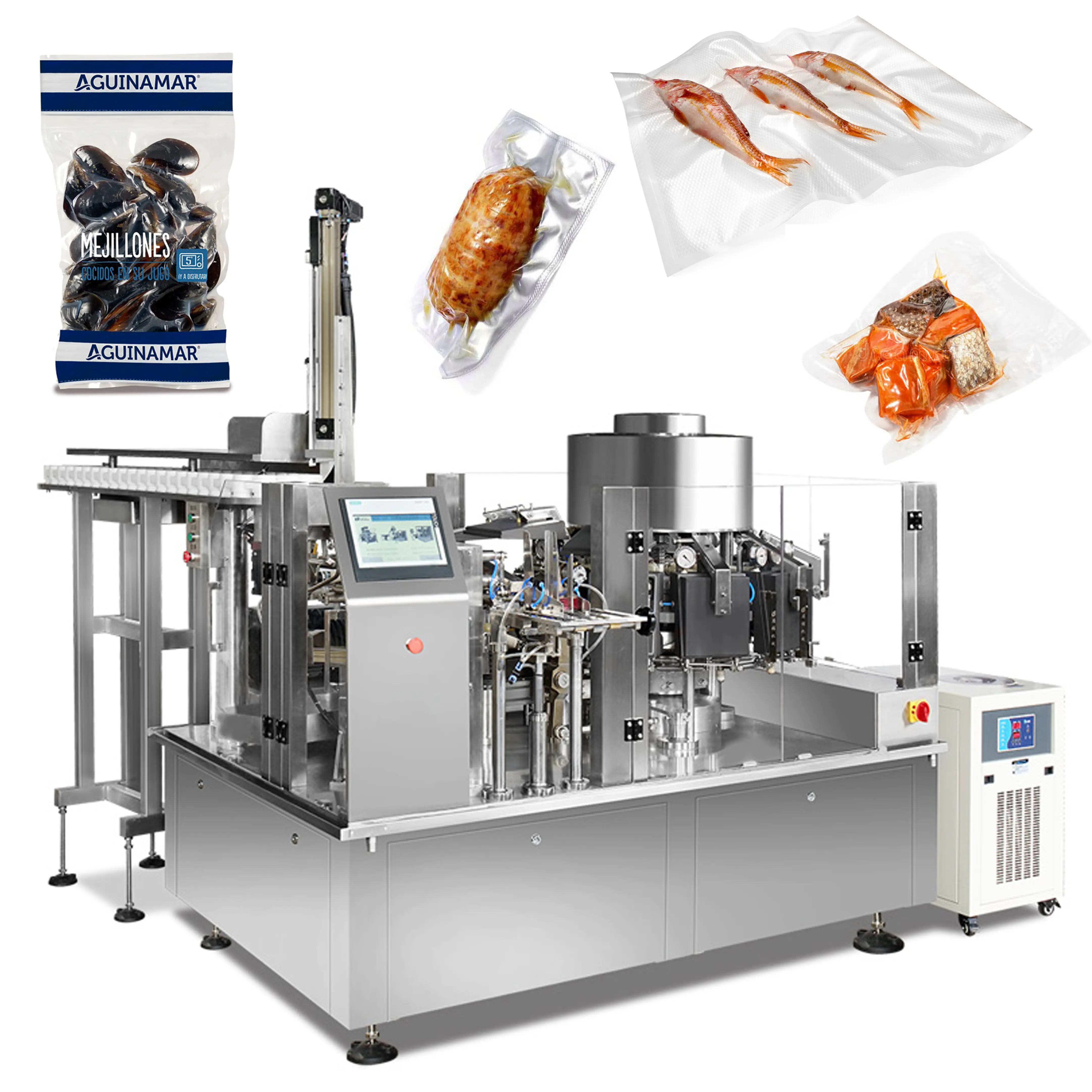 Mesin Vakum Kemasan Daging Otomatis, Mesin Acar Kacang Ikan untuk Kantung Besar