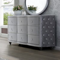 Ensemble de meubles de chambre au design traditionnel français, idéal pour appartement, lit à hauteur réglable, structure en bois massif, rangement en tissu