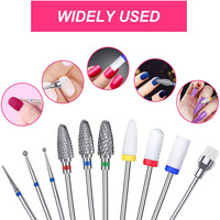 Kits de perceuse à ongles en carbure, 10 pièces/ensemble, fraise en céramique, mèches de perceuse à ongles, forets à ongles en carbure
