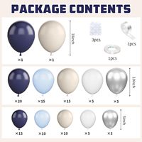 Kit d'arche de guirlande de ballons bleu marine et argenté style bohème pour décorations de baby shower, fiançailles, mariage et anniversaire (vente en gros)