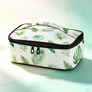 Bolsa Térmica para Almuerzo con Logotipo Personalizado al por Mayor, Diseño de Hojas Tropicales, Bolsa de Poliéster para Mujer - Product Image 1
