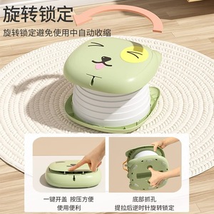Childrens Potty Portable Folding With Trash Bag Slot For Toddlers 2 4 Years PP Material <b>Large</b> Square Type - Product Image 5