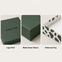 Boîte cadeau à tiroir à motifs vert forêt, impression personnalisée, rigide, robuste, recyclable, de qualité supérieure, vente en gros, directement de l'usine
