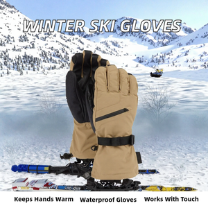 Insulated Leather Ski <b>Gloves</b> <b>Waterproof</b> Snowboard <b>Gloves</b> <b>Thermal</b> Winter Touchscreen Sports <b>Gloves</b> Hook Loop Closure Outdoor - Product Image 2