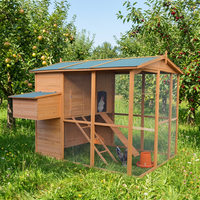 Grand poulailler en bois confortable et durable avec des caractéristiques respirantes, écologiques et imperméables pour toutes les saisons, FSC, OEM disponible