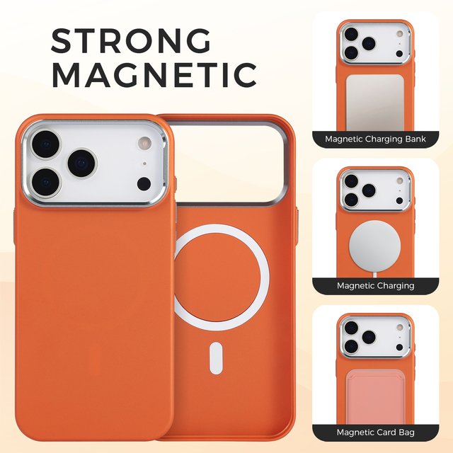 Hard PC Magnetic Wireless Charging Phone case for iPhone 17  Phone case with Metal Camera Frame for iPhone 17 16 15 Pro Max