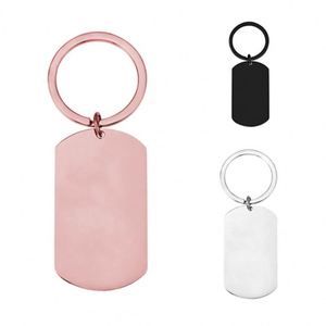 Promotional <b>Metal</b> Blank Rectangular Keychain Custom Stainless Steel Laser Engraving Personalized Text Name Dog QR Code <b>Key</b> <b>Chain</b> - Product Image 2