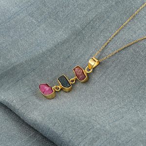 YASHEE Natural <b>Ruby</b> Rough Crystal Pendant <b>Necklace</b> Bezel Setting Chakra Healing Raw Gemstone Unisex Everyday Wear - Product Image 2
