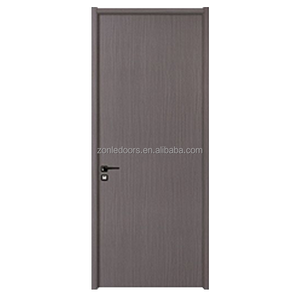 ประตูแผงผิวไม้ HDF MDF สีขาวไพรเมอร์สนไม้ภายในสำหรับโครงการบ้านขายส่งพร้อมประตูล็อคอัจฉริยะ - Product Image 6